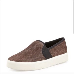 Vince Berlin Brown Faux Fur Slip on Sneakers